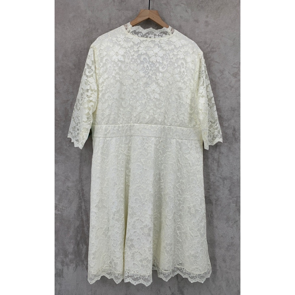 Kiyonna Bridal Dress‎ 4X Ivory Lace Glitter Wedding Dress Reception NEW - Picture 3 of 13